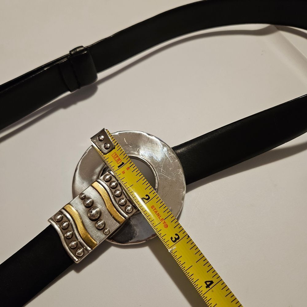 Chico's Black Leather Belt Sz S-XL 41" Adjustalbe - Picture 5 of 9
